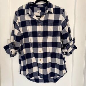 L.L. Bean Blue and White Checkered Shirt